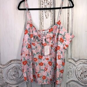 Free Assembly Tie Front Spaghetti Strap Top Size XXXL NWT